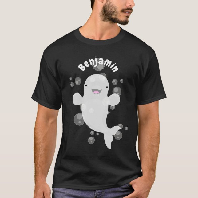 Tecknad av  av bubblor i valet Cute beluga T Shirt (Framsida)