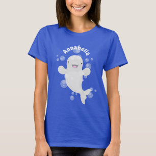 Tecknad av av bubblor i valet Cute beluga T Shirt