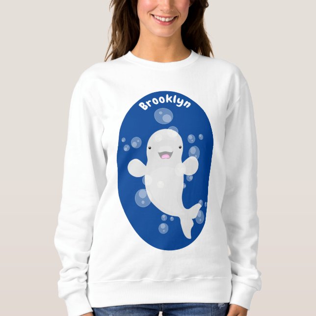 Tecknad av  av bubblor i valet Cute beluga T Shirt (Framsida)