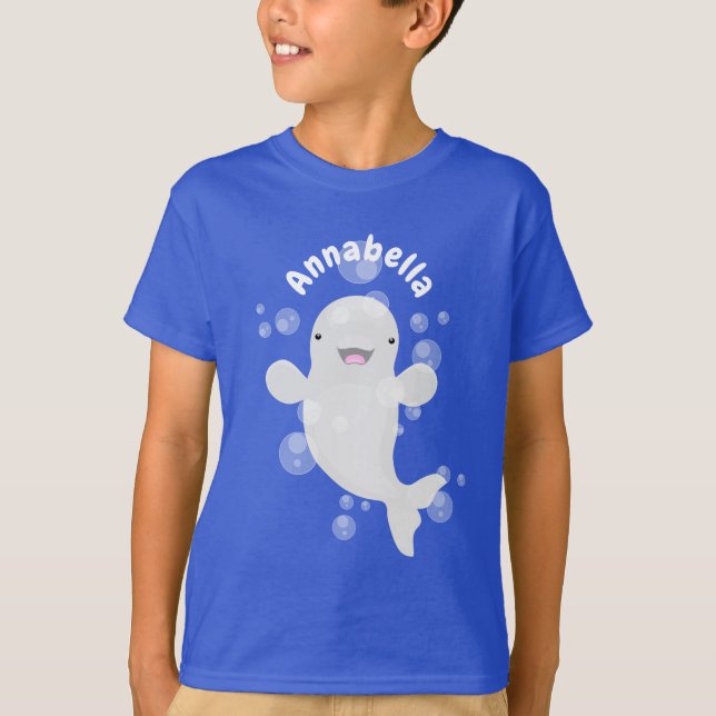 Tecknad av  av bubblor i valet Cute beluga T Shirt (Framsida)