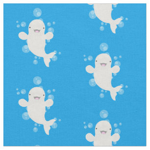 Tecknad av av bubblor i valet Cute beluga Tyg