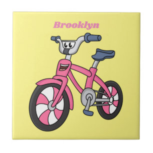 Tecknad av av cyklar för elever i rosa kakelplatta