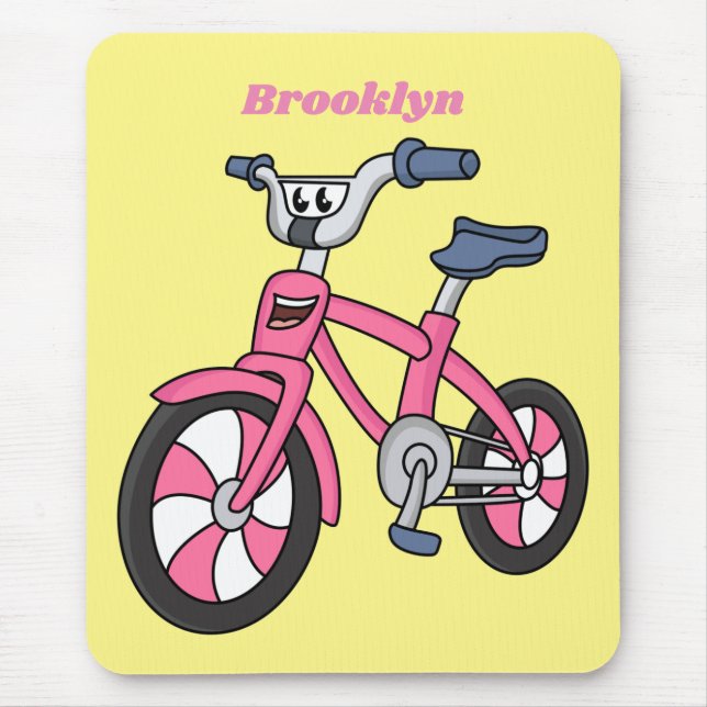Tecknad av  av cyklar för elever i rosa musmatta (Framsidan)
