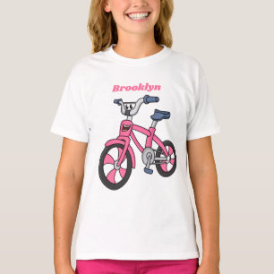 Tecknad av av cyklar för elever i rosa t shirt
