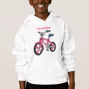 Tecknad av av cyklar för elever i rosa t shirt