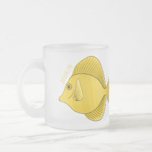 tecknad av av gult tang-fisk frostad glasmugg