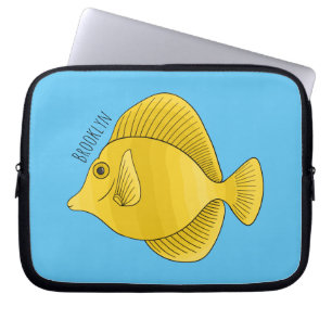 tecknad av av gult tang-fisk laptop fodral