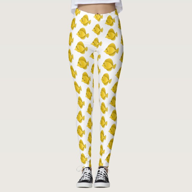 tecknad av  av gult tang-fisk leggings (Framsida)