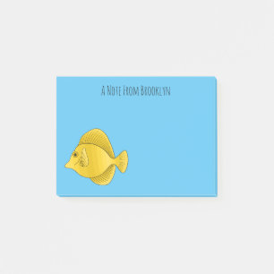 tecknad av av gult tang-fisk post-it block