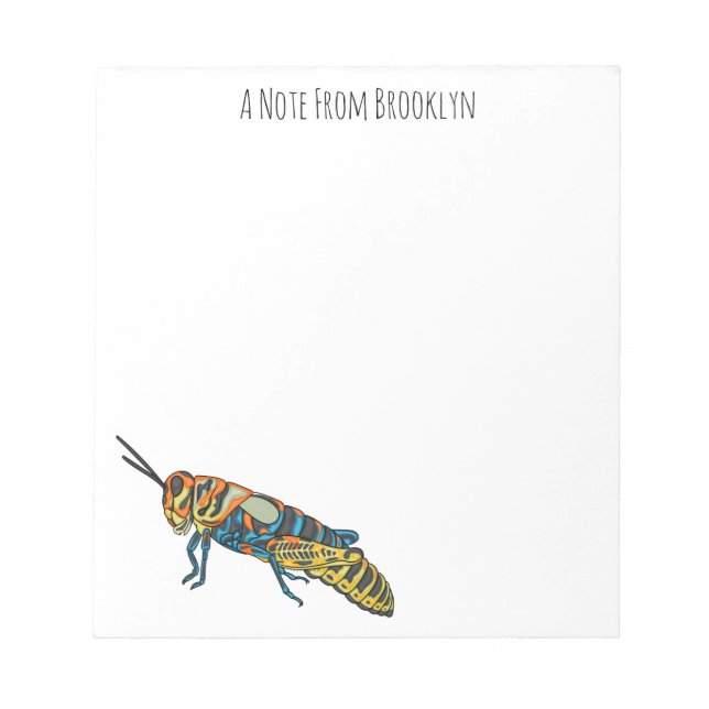 Tecknad av barber pole grasopper anteckningsblock (Framsida)