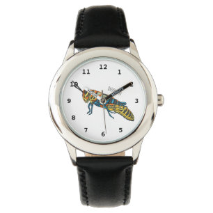 Tecknad av barber pole grasopper armbandsur