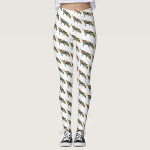 Tecknad av barber pole grasopper leggings