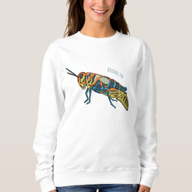 Tecknad av barber pole grasopper t shirt (Framsida)