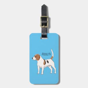 Tecknad av beagle-hund bagagebricka