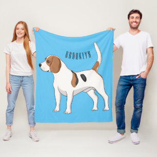 Tecknad av beagle-hund fleecefilt