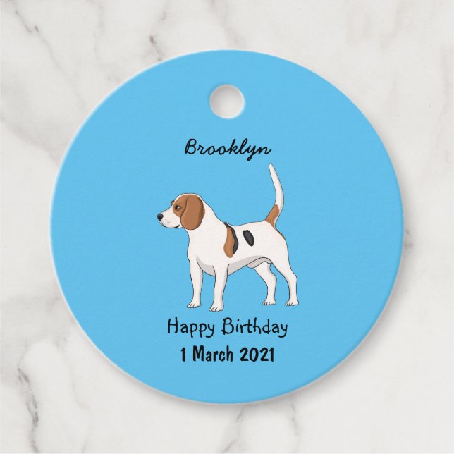 Tecknad av beagle-hund gåvor etiketter (Framsida)