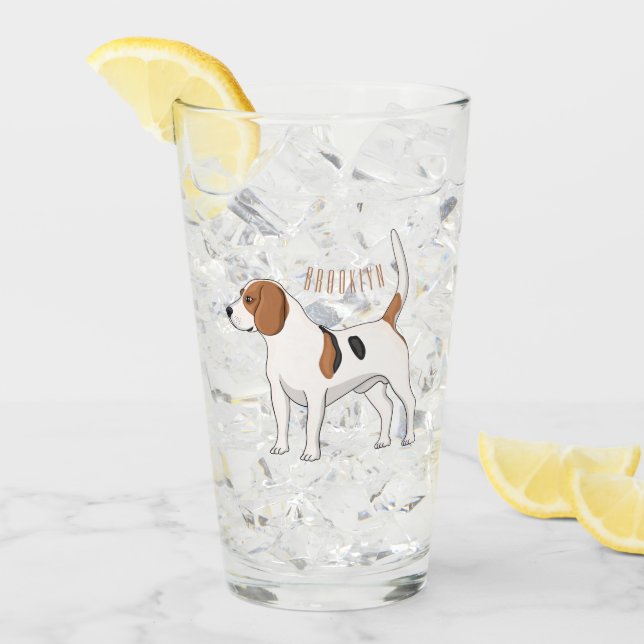 Tecknad av beagle-hund glaskopp (Framsida Ice)