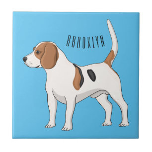 Tecknad av beagle-hund kakelplatta