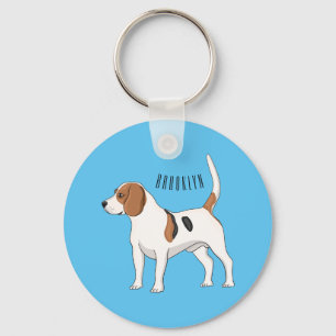 Tecknad av beagle-hund nyckelring