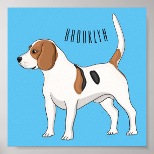 Tecknad av beagle-hund poster