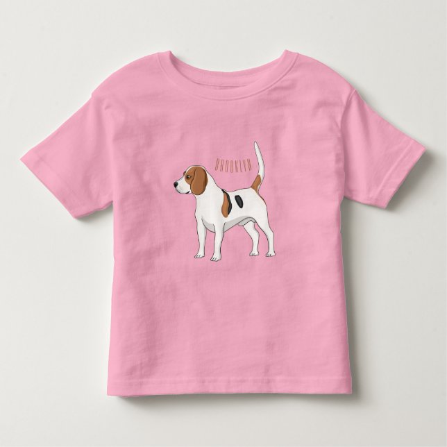 Tecknad av beagle-hund t shirt (Framsida)