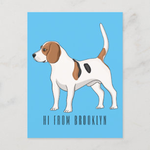 Tecknad av beagle-hund vykort
