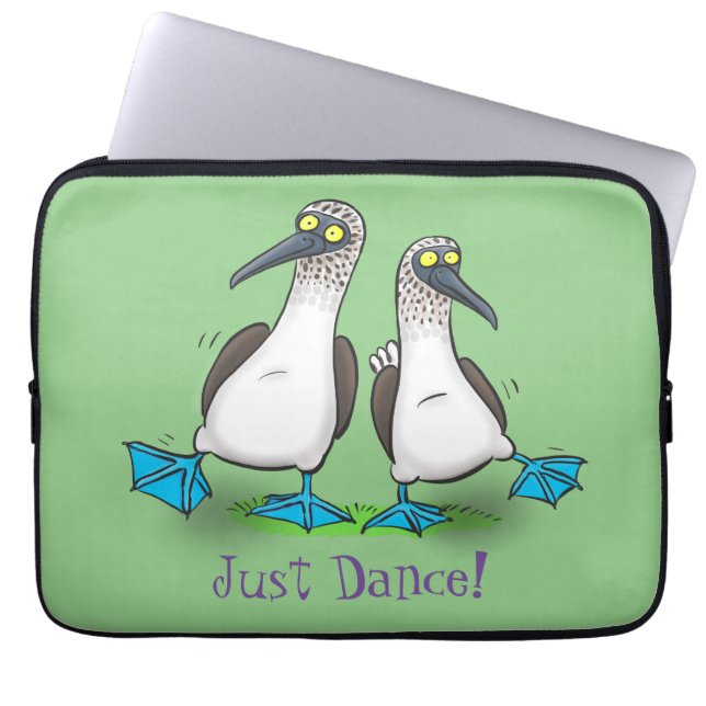 Tecknad av begynnad blåfoting laptop fodral (Framsidan)