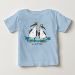 Tecknad av begynnad blåfoting t shirt