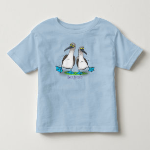 Tecknad av begynnad blåfoting t shirt