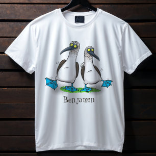 Tecknad av begynnad blåfoting t shirt