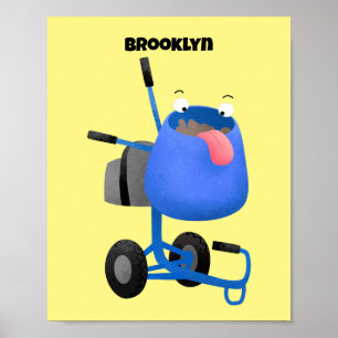 Tecknad av begynnande blå cementblandare poster