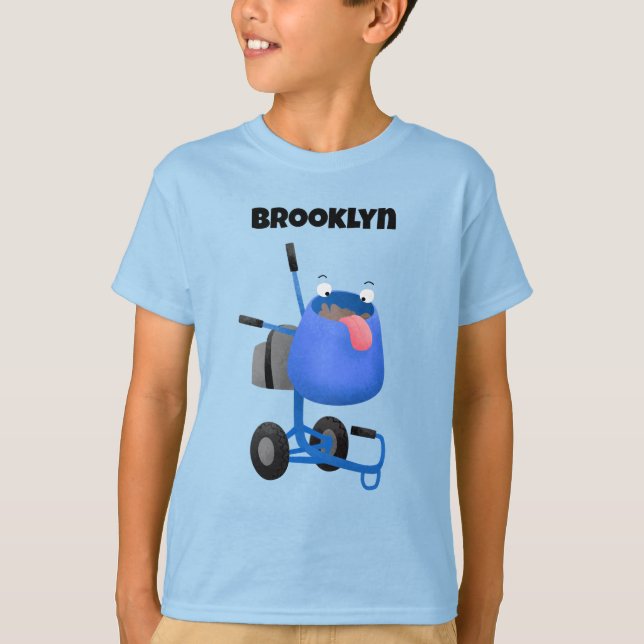 Tecknad av begynnande blå cementblandare t shirt (Framsida)