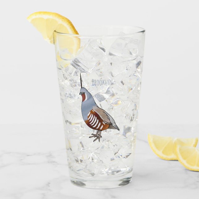 Tecknad av bergvaktelfågel glaskopp (Framsida Ice)