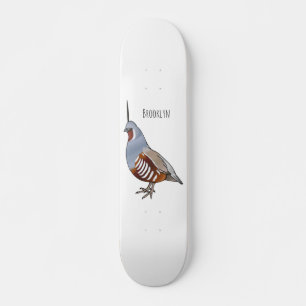 Tecknad av bergvaktelfågel mini skateboard bräda 18,5 cm