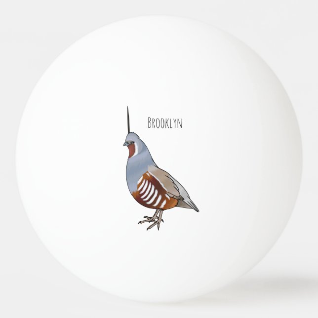 Tecknad av bergvaktelfågel pingisboll (Framsidan)