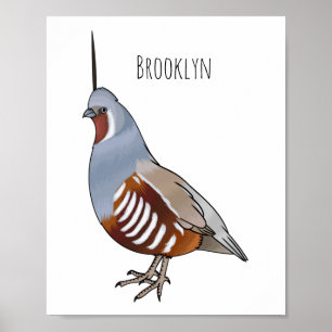 Tecknad av bergvaktelfågel poster