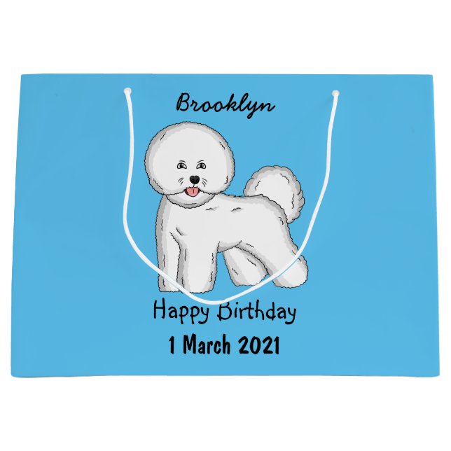 Tecknad av Bichon frise-hund (Framsidan)
