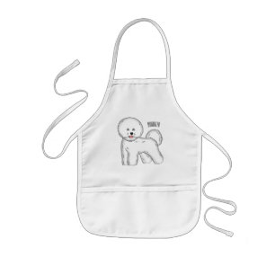 Tecknad av Bichon frise-hund Barnförkläde