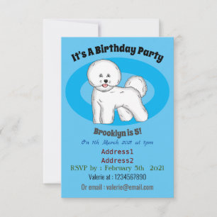 Tecknad av Bichon frise-hund Inbjudningar