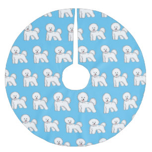 Tecknad av Bichon frise-hund Julgransmatta Borstad Polyester