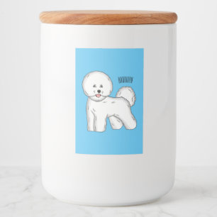 Tecknad av Bichon frise-hund Mat Etikett