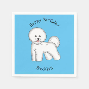 Tecknad av Bichon frise-hund Pappersservett