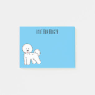 Tecknad av Bichon frise-hund Post-it Block