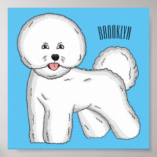 Tecknad av Bichon frise-hund Poster