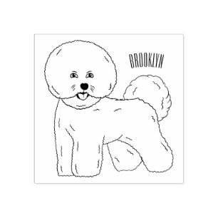 Tecknad av Bichon frise-hund Stämpel