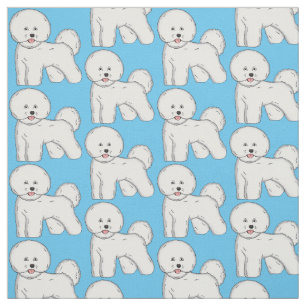 Tecknad av Bichon frise-hund Tyg