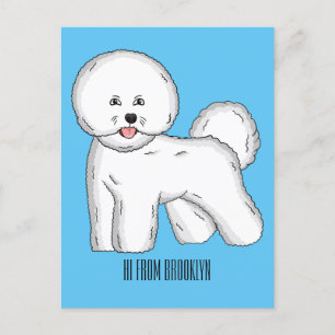 Tecknad av Bichon frise-hund Vykort