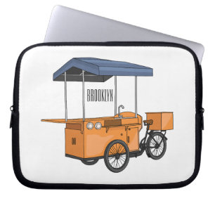 Tecknad av bike food cart laptop fodral