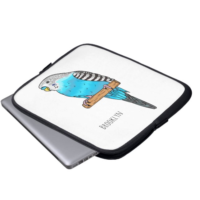 Tecknad av blå bugerigar laptop fodral (Framre botten)