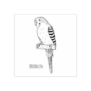 Tecknad av blå bugerigar stämpel